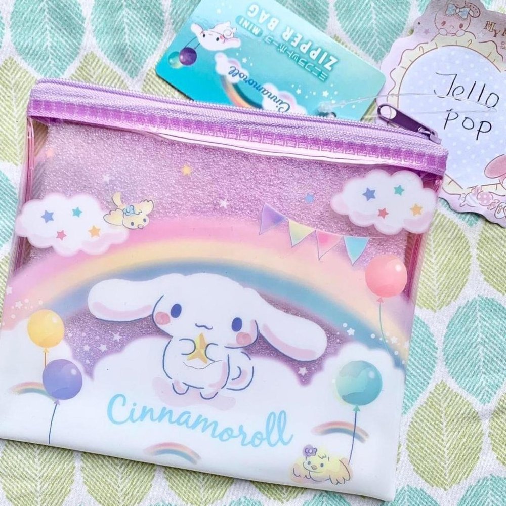 Sanrio cinnamoroll zipper cosmetic mask makeup pouch bag - Picture 2 of 4